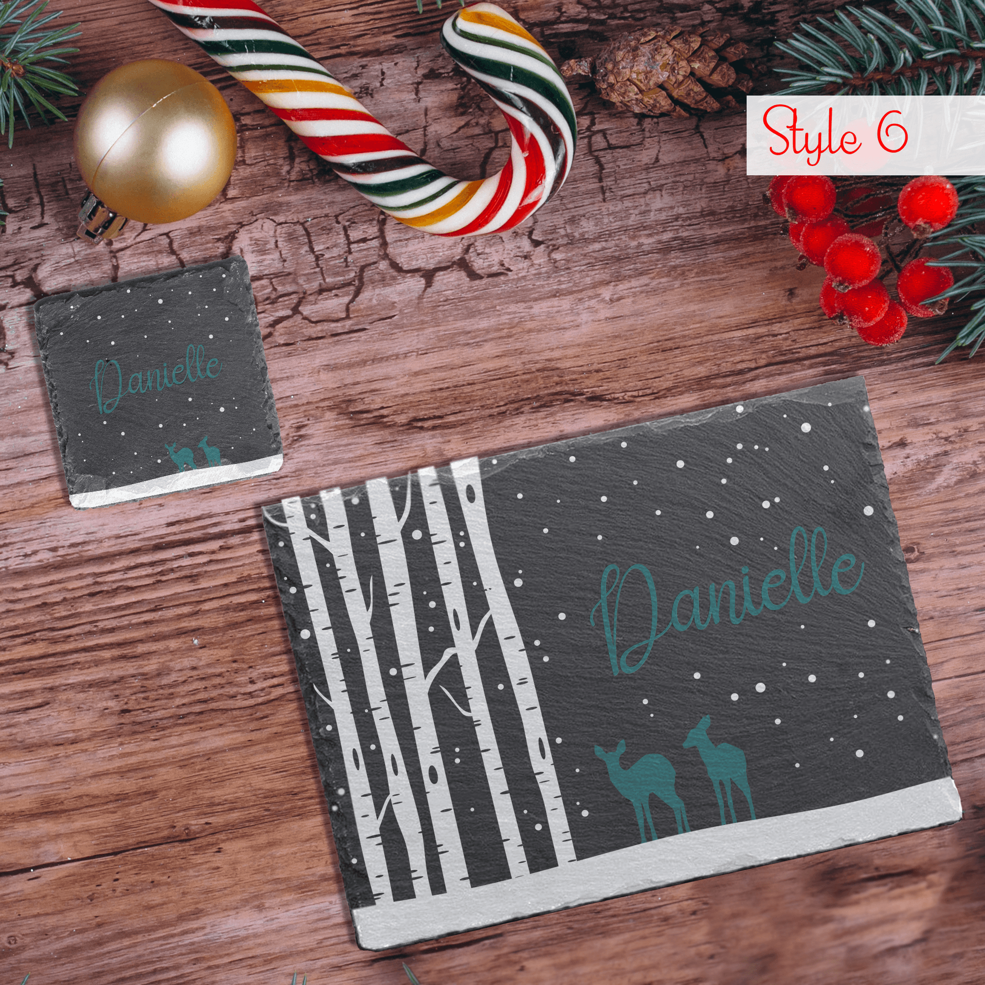 Personalised Christmas Slate Placemat - So Bespoke Gifts