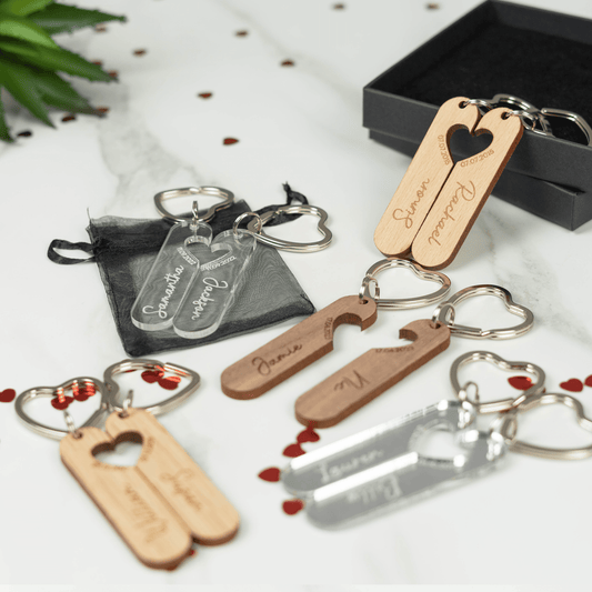 Personalised Engraved Couples Keyring - So Bespoke Gifts