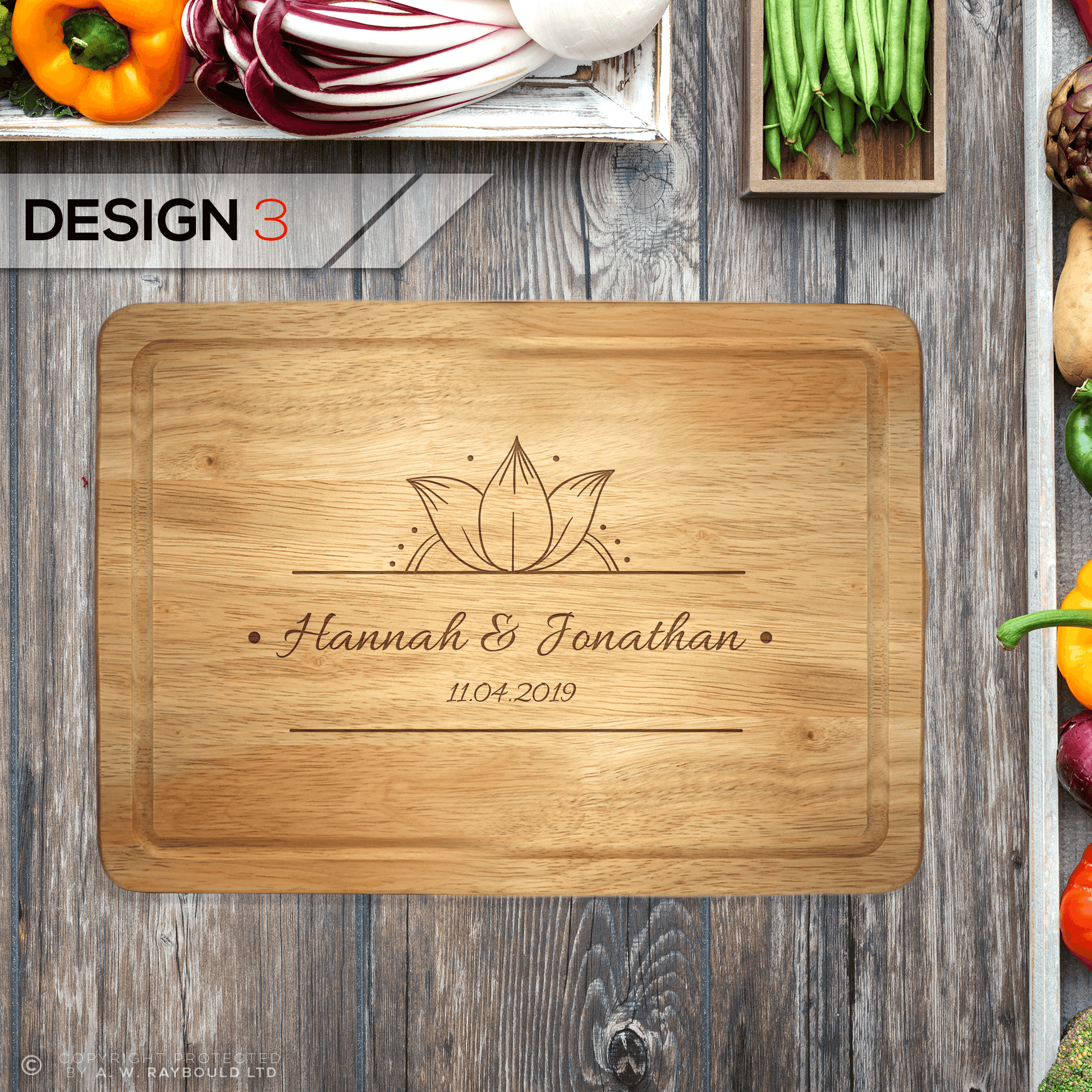Personalised Engraved Wedding Rectangle Chopping Board - So Bespoke Gifts