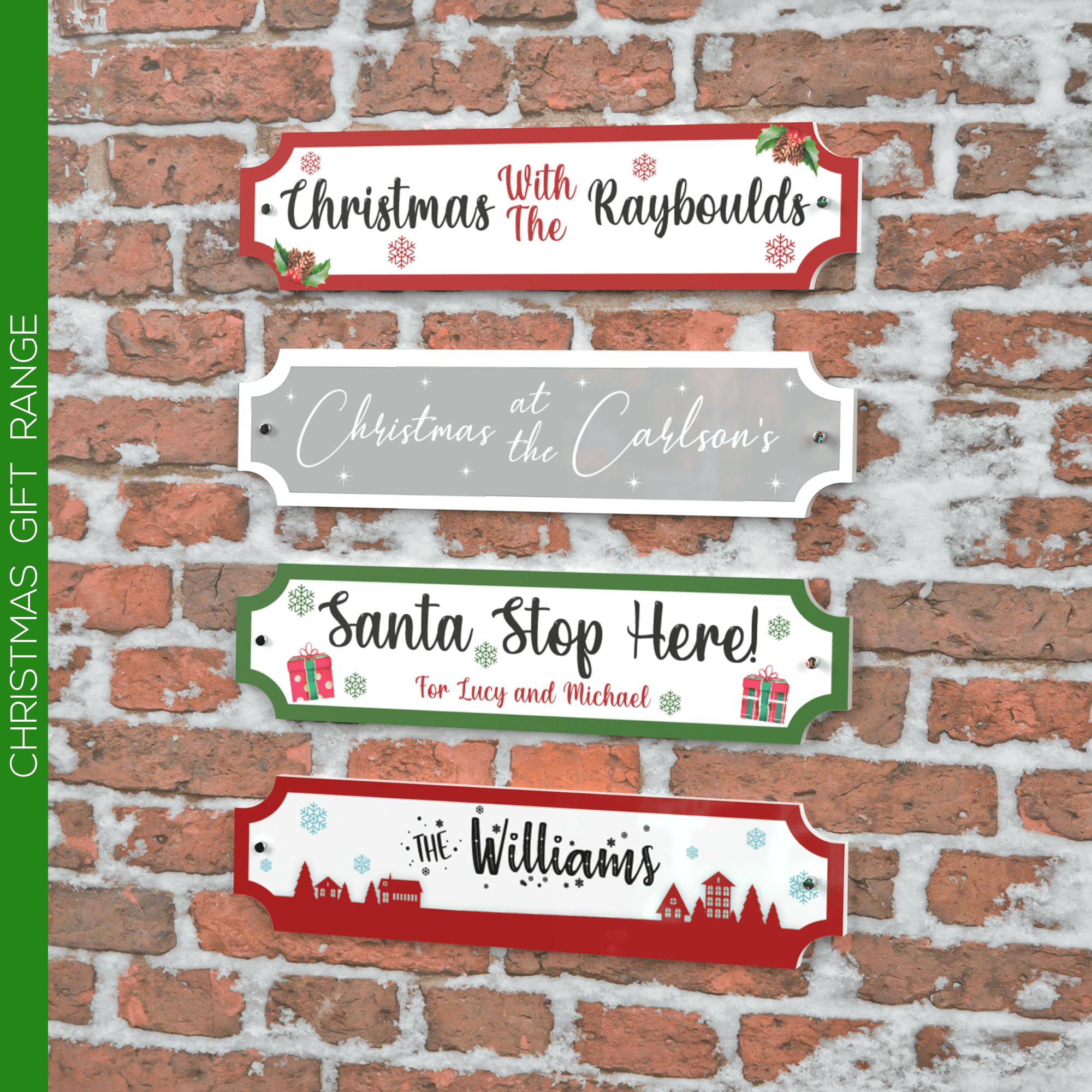 Merry Christmas Street Signs - 3 Street Signs Designs Included