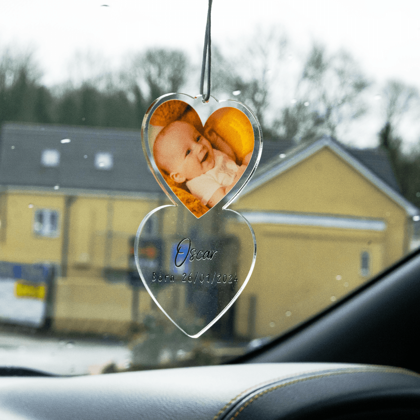 Personalised Photo Heart Car Ornament - So Bespoke Gifts