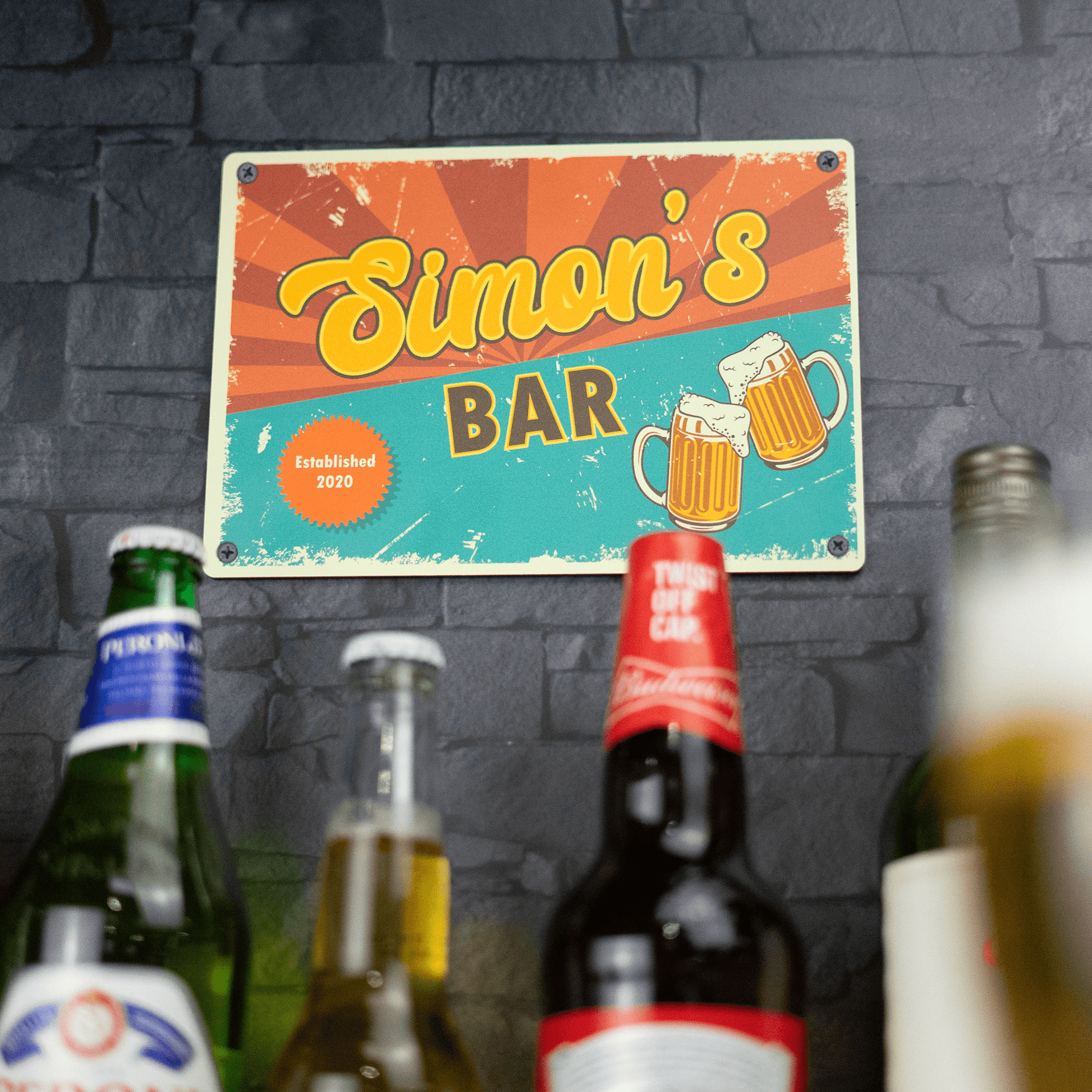 Personalised Printed Rustic Bar Sign - So Bespoke Gifts