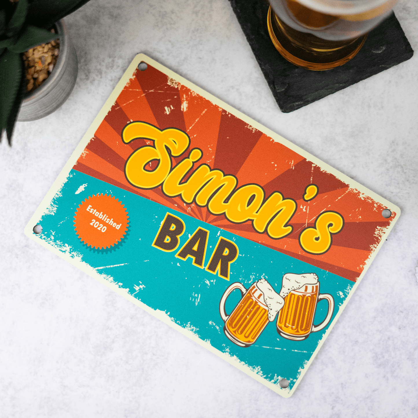 Personalised Printed Rustic Bar Sign - So Bespoke Gifts