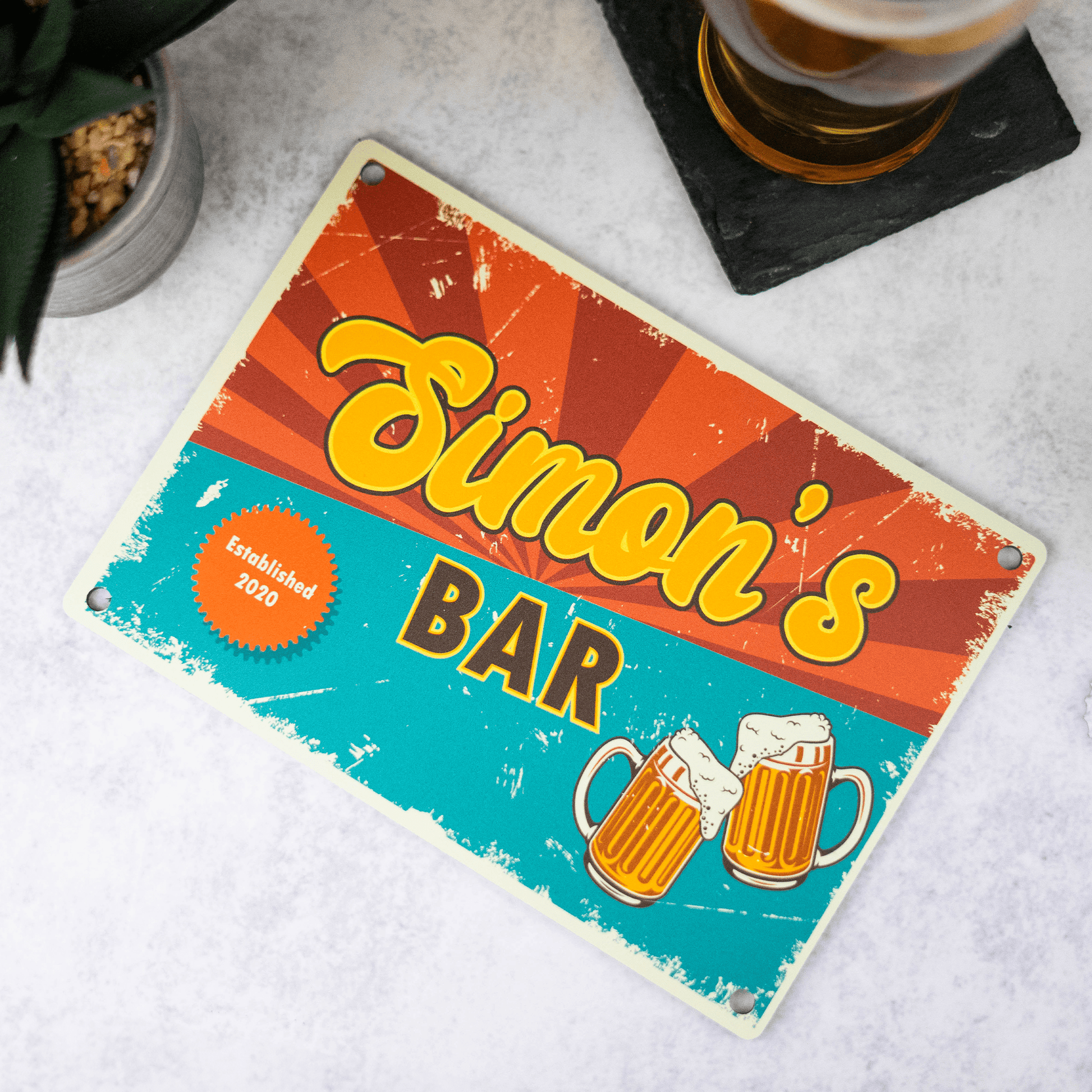 Personalised Printed Rustic Bar Sign - So Bespoke Gifts