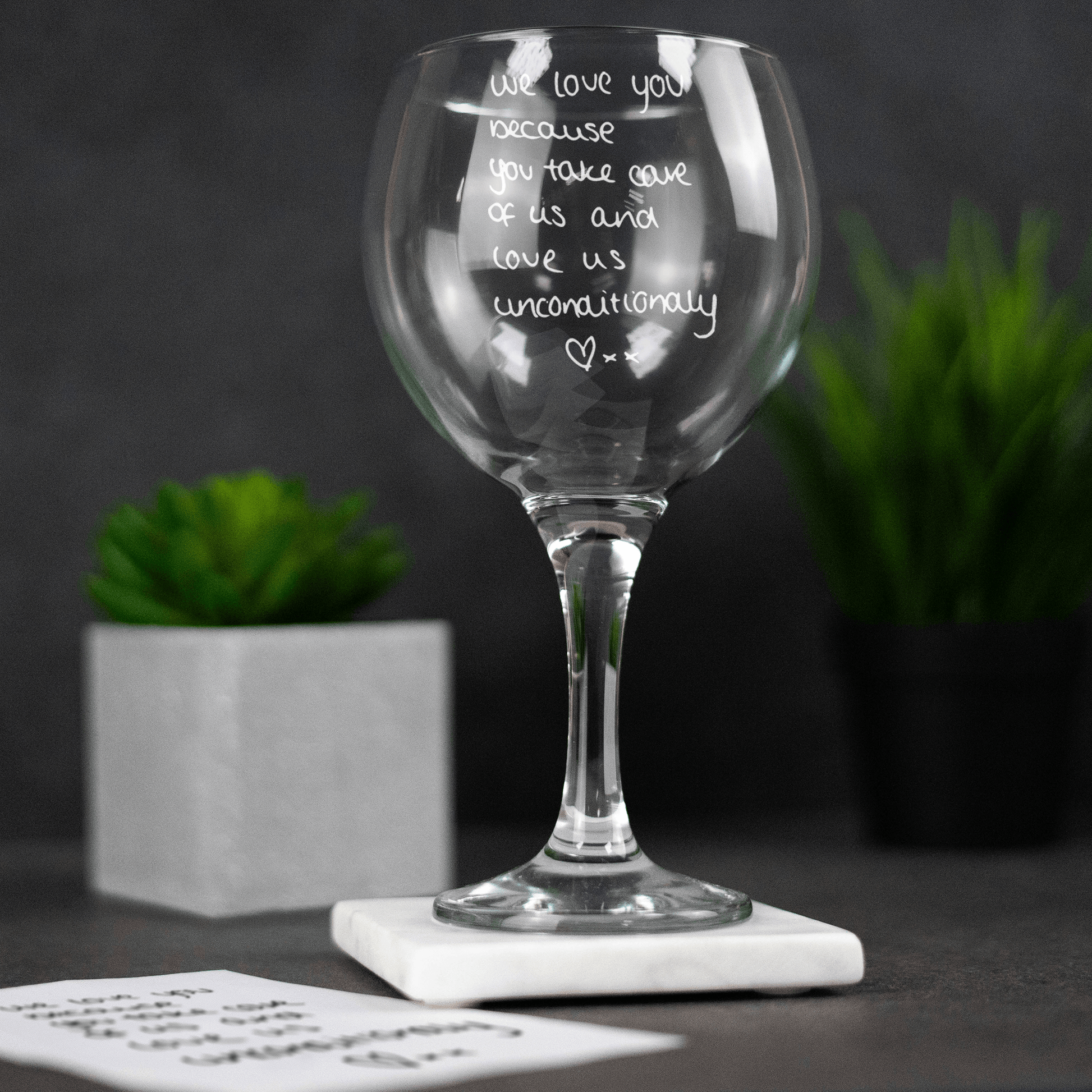 Engraved Custom Handwriting Gin Glass - So Bespoke Gifts