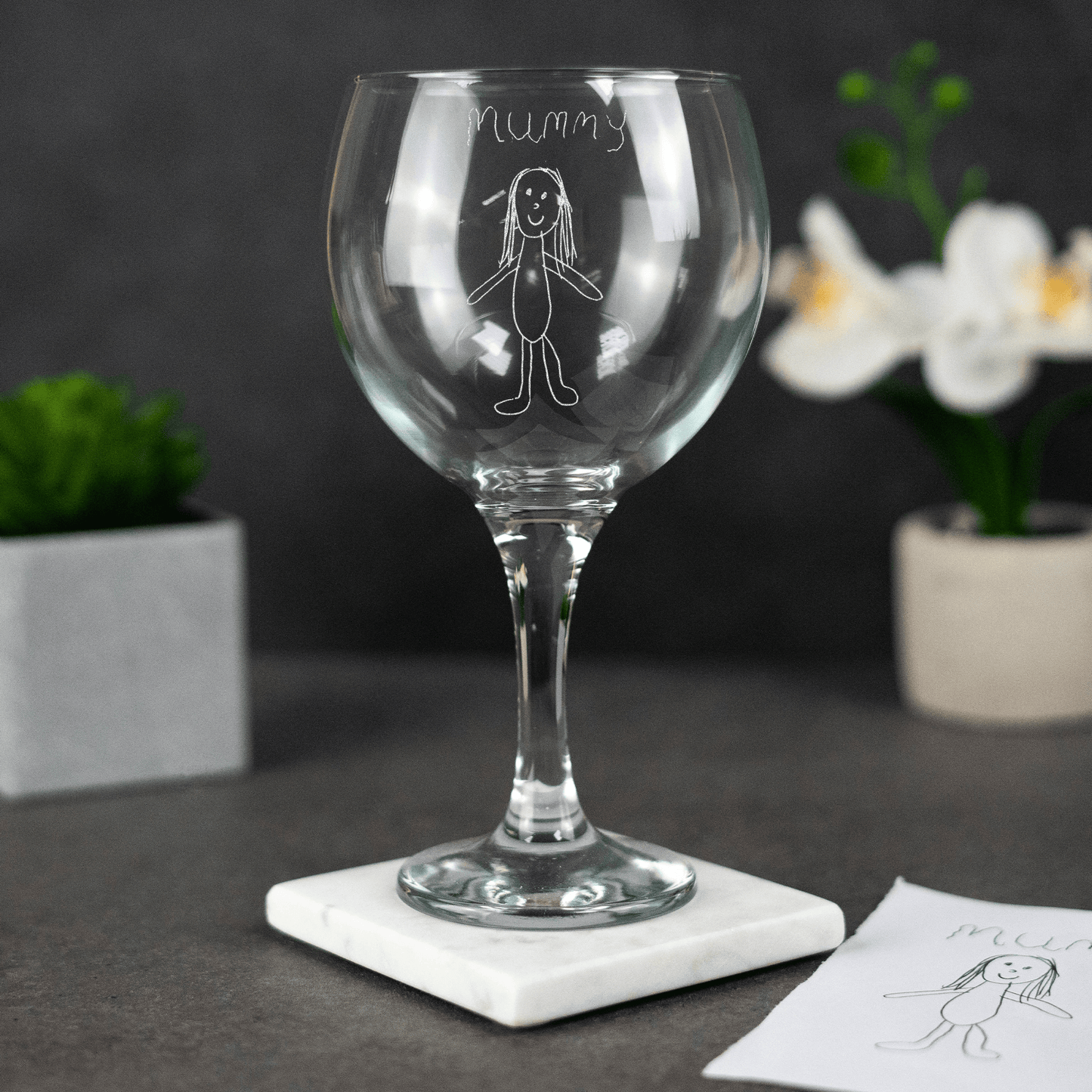 Engraved Custom Handwriting Gin Glass - So Bespoke Gifts