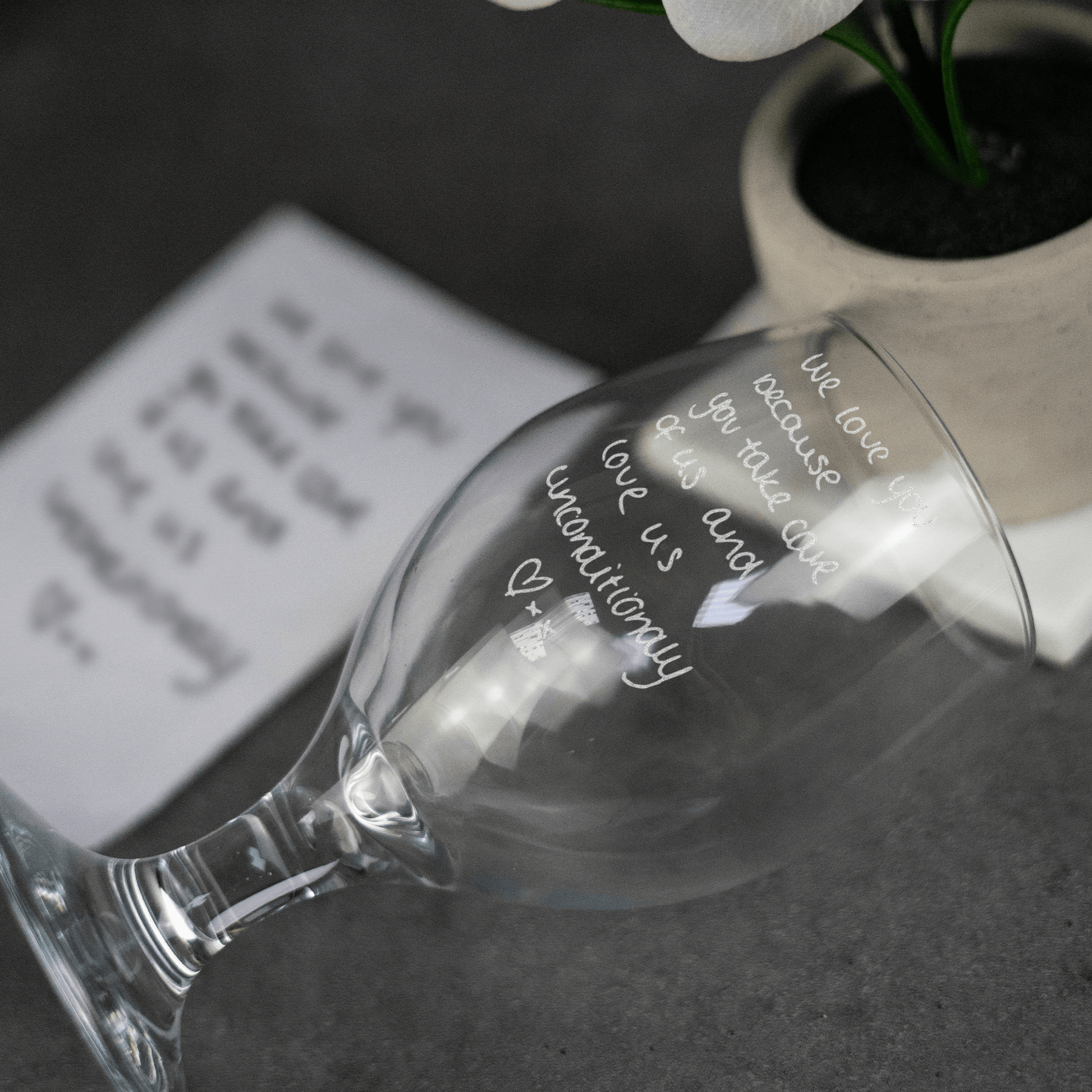 Engraved Custom Handwriting Stemmed Beer Glass - So Bespoke Gifts