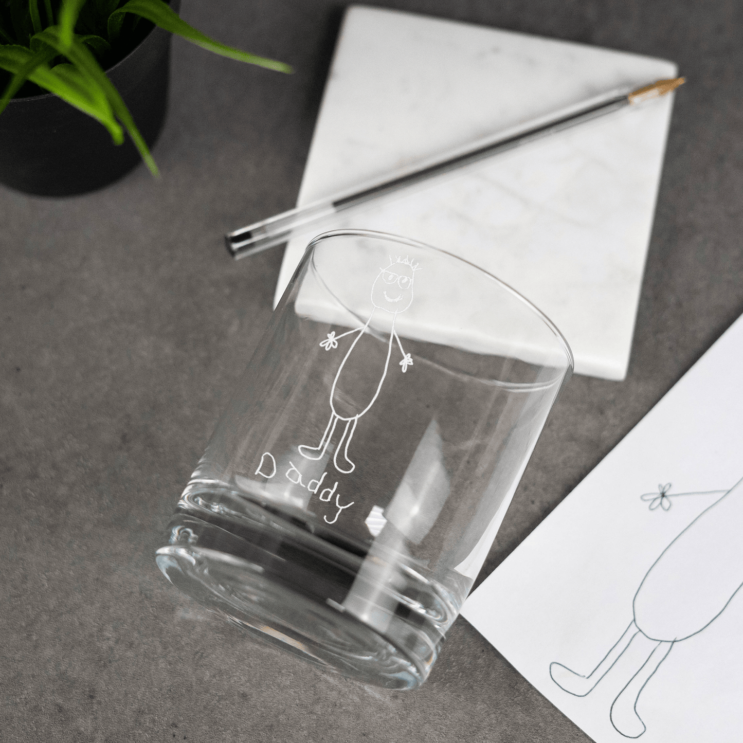 Engraved Custom Handwriting Whiskey Glass - So Bespoke Gifts