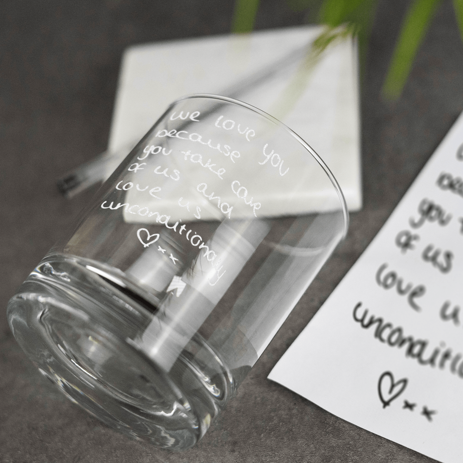 Engraved Custom Handwriting Whiskey Glass - So Bespoke Gifts