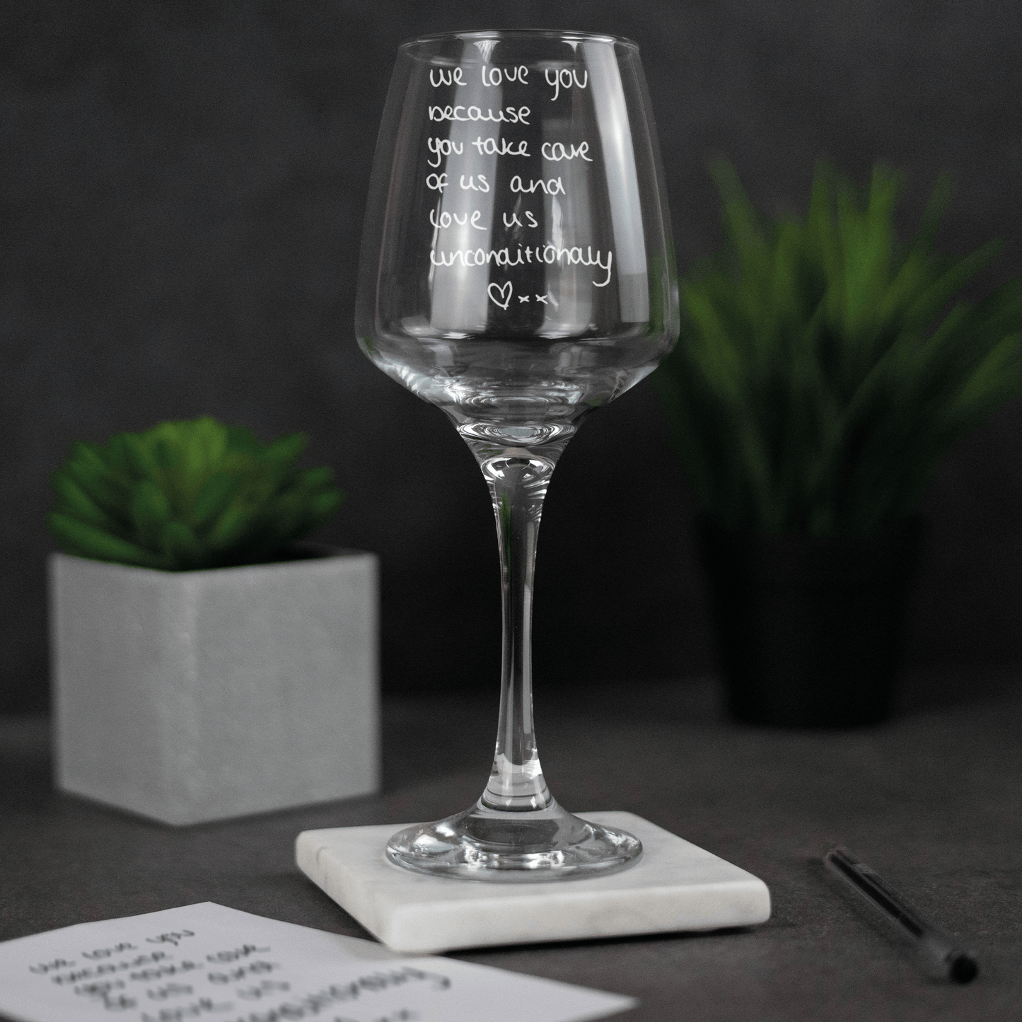 Engraved Custom Handwriting White Wine Glass - So Bespoke Gifts