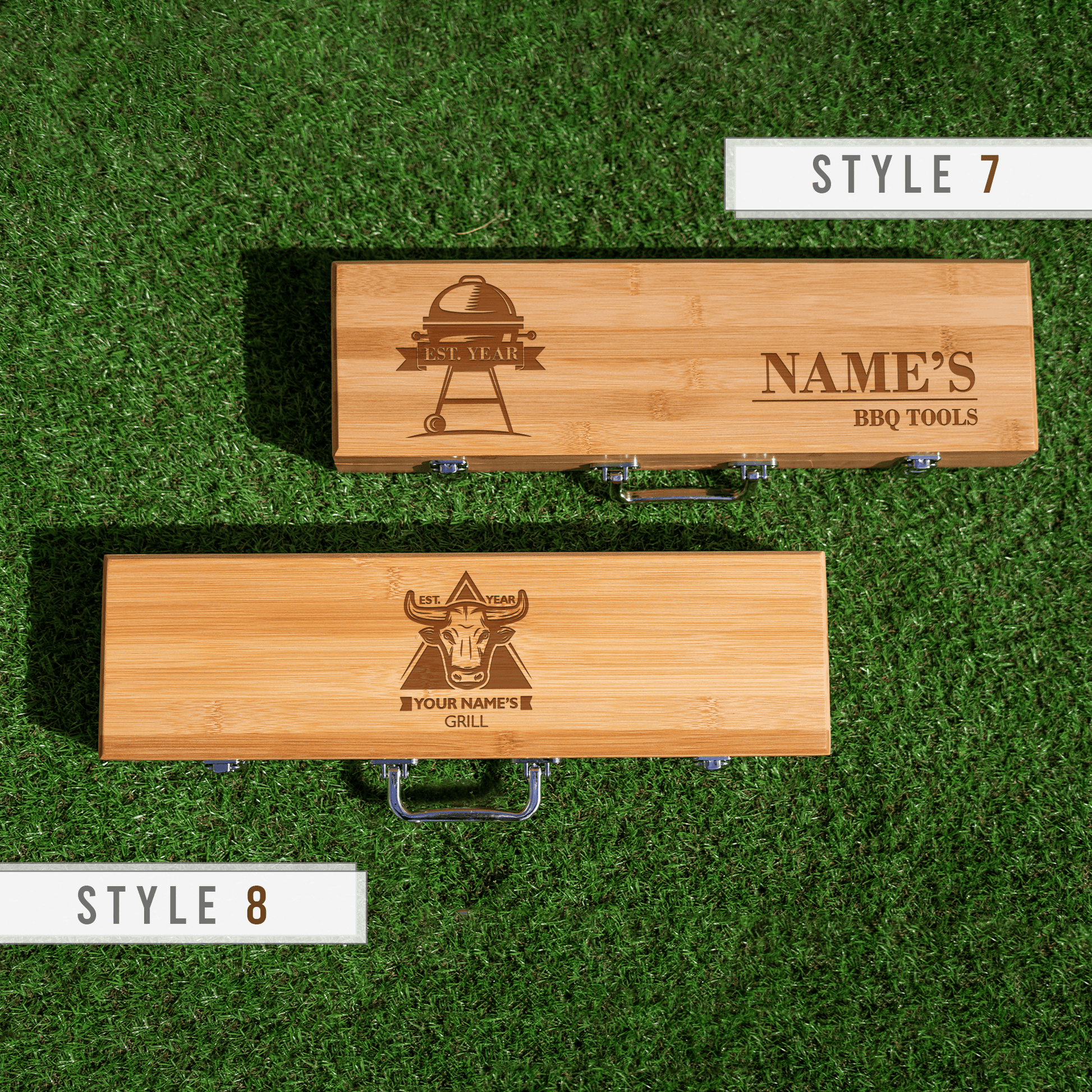 Personalised Engraved Bamboo BBQ Tool Set - So Bespoke Gifts