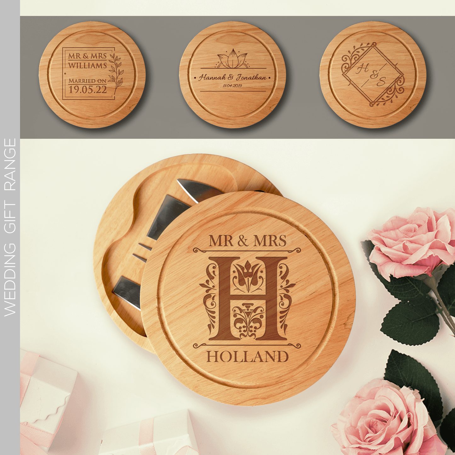 Personalised Engraved Cheese Board Wedding Gift - So Bespoke Gifts