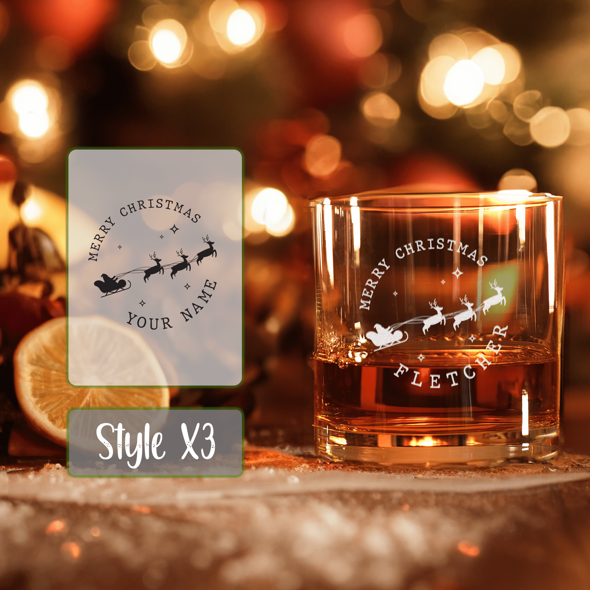 Personalised Engraved Christmas Whiskey Glass - So Bespoke Gifts