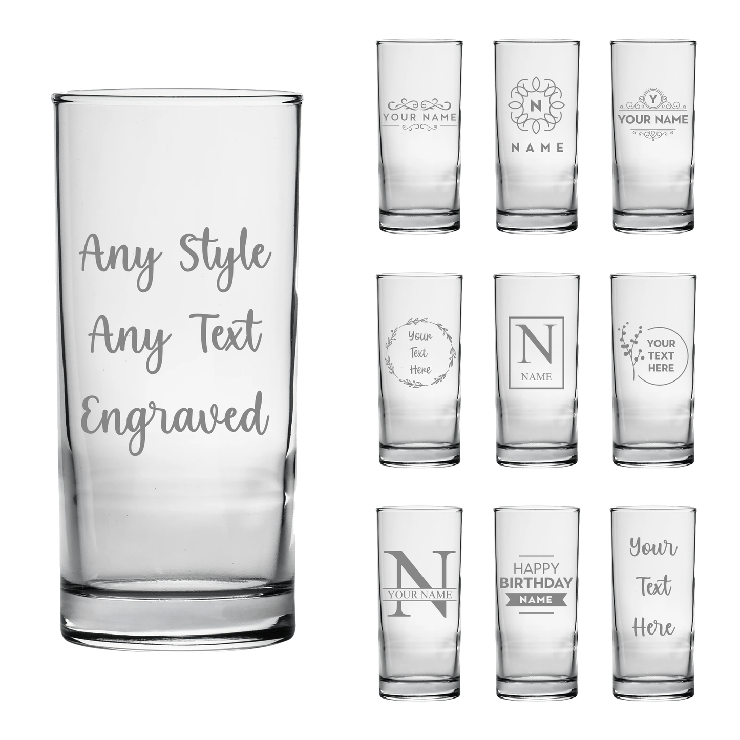 Personalised Engraved High Ball Glass - So Bespoke Gifts