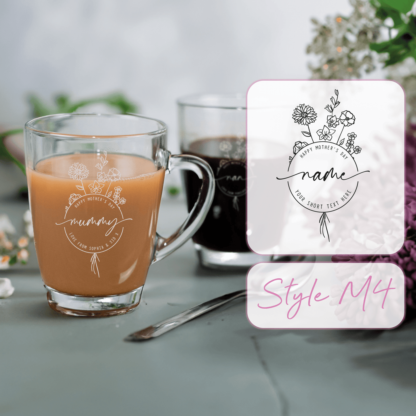 Personalised Engraved Mothers Day Glass Mug - So Bespoke Gifts