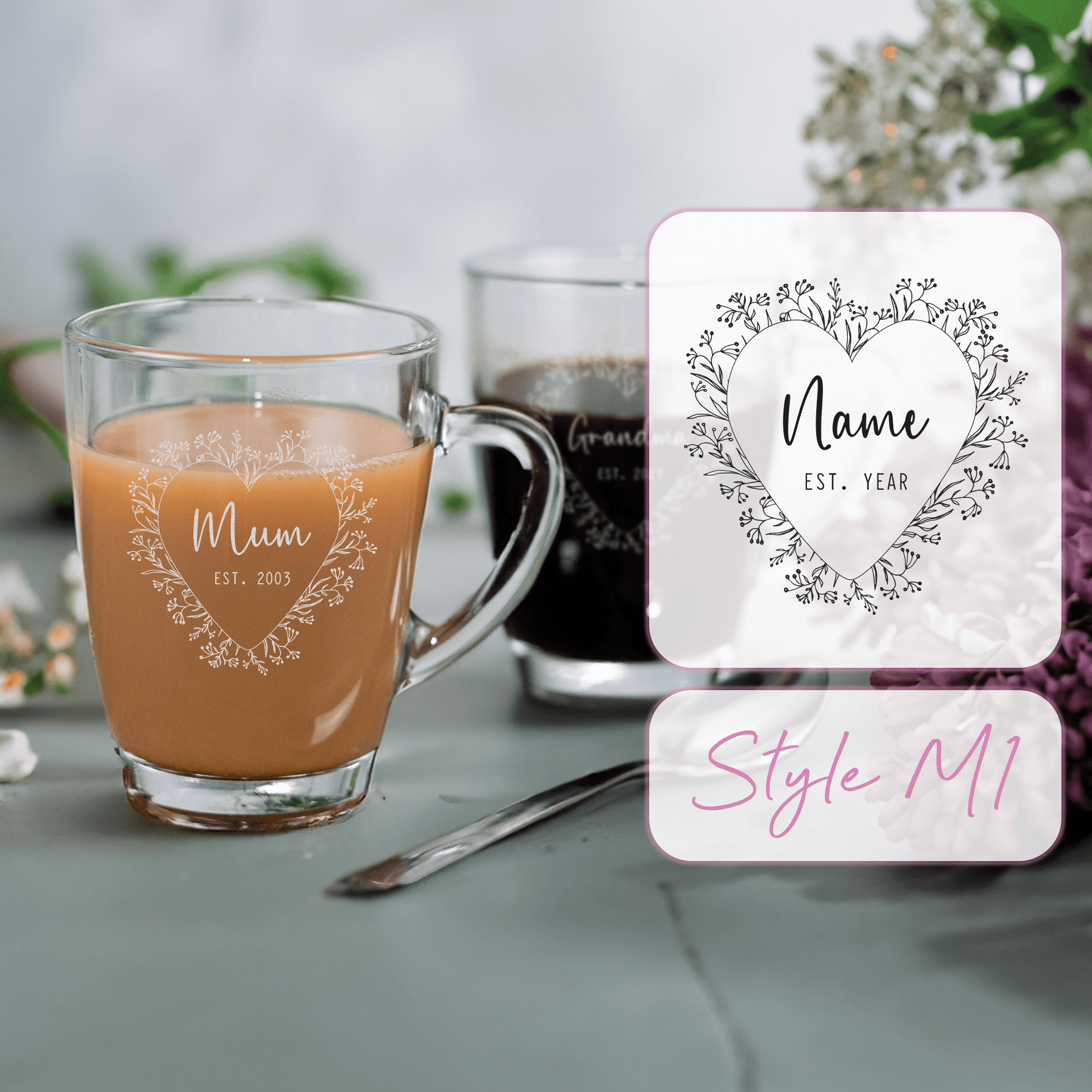 Personalised Engraved Mothers Day Glass Mug - So Bespoke Gifts