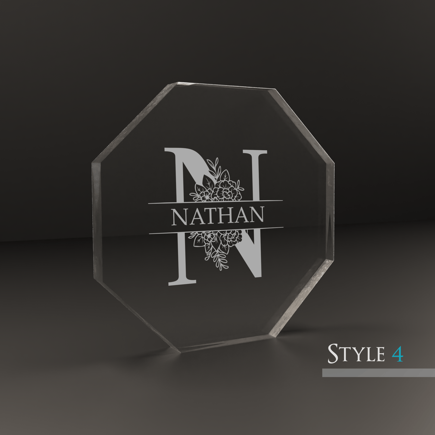 Personalised Engraved Octagon Acrylic Block - So Bespoke Gifts