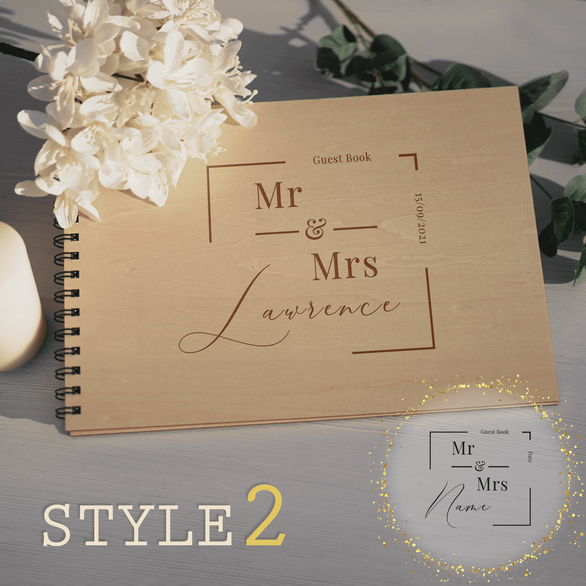 Personalised Engraved Wedding Guest Book - So Bespoke Gifts