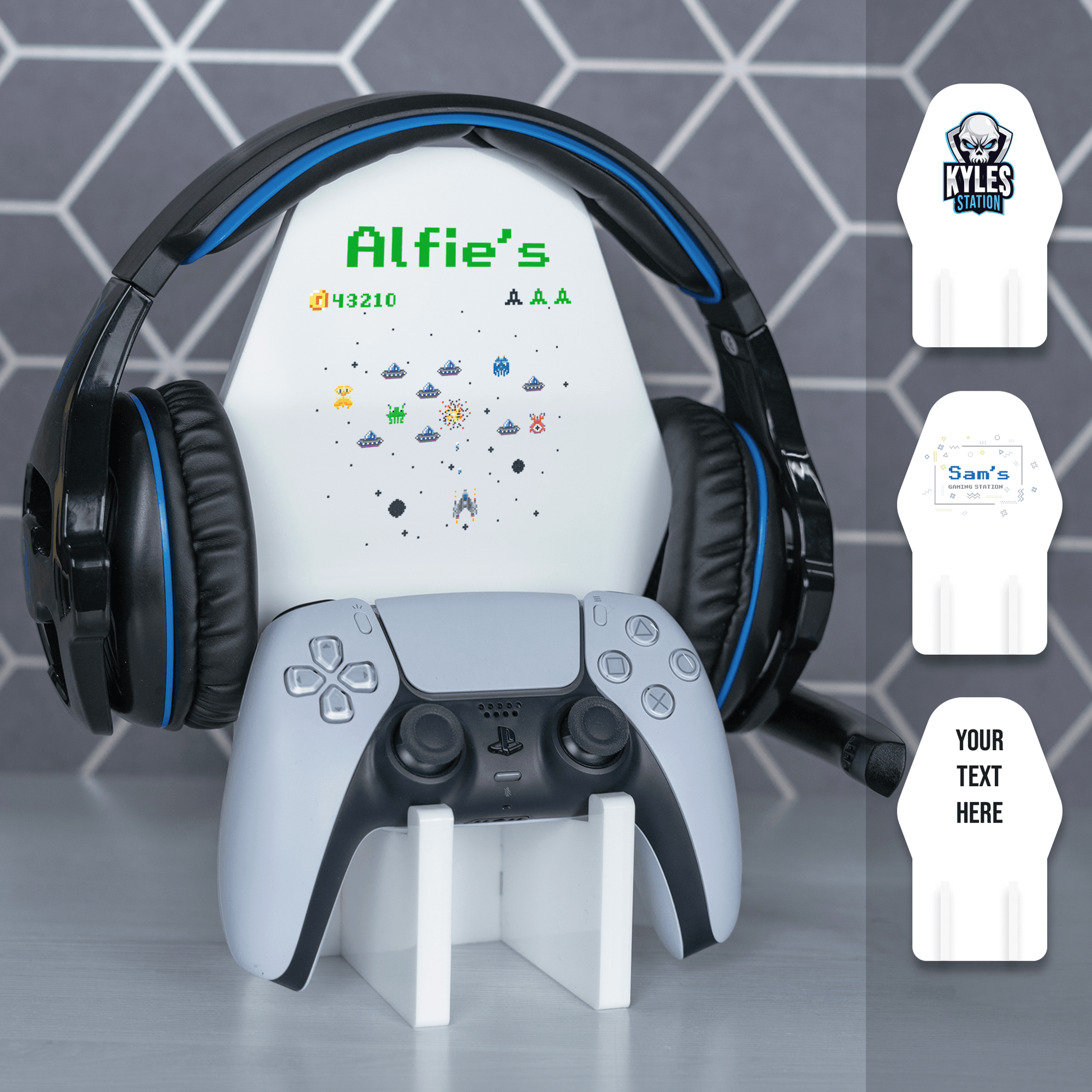Personalised Gaming Station Controller and Headset stand - So Bespoke Gifts