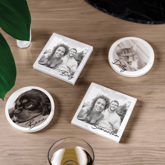 Personalised Printed Photo Marble Coaster - So Bespoke Gifts