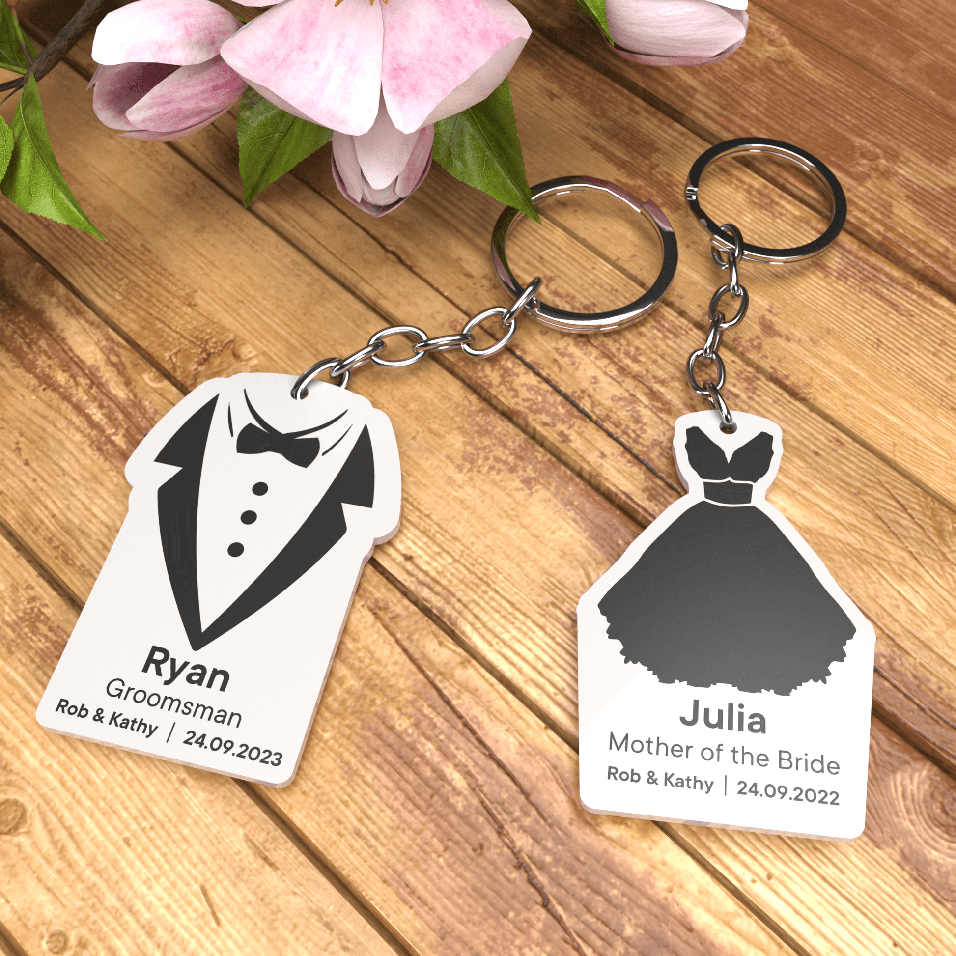 Personalised Printed Wedding Keyring - So Bespoke Gifts