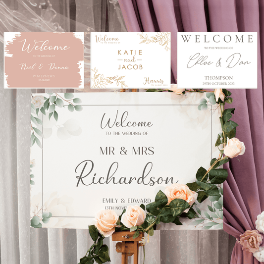 Personalised Printed Wedding Welcome Sign - So Bespoke Gifts