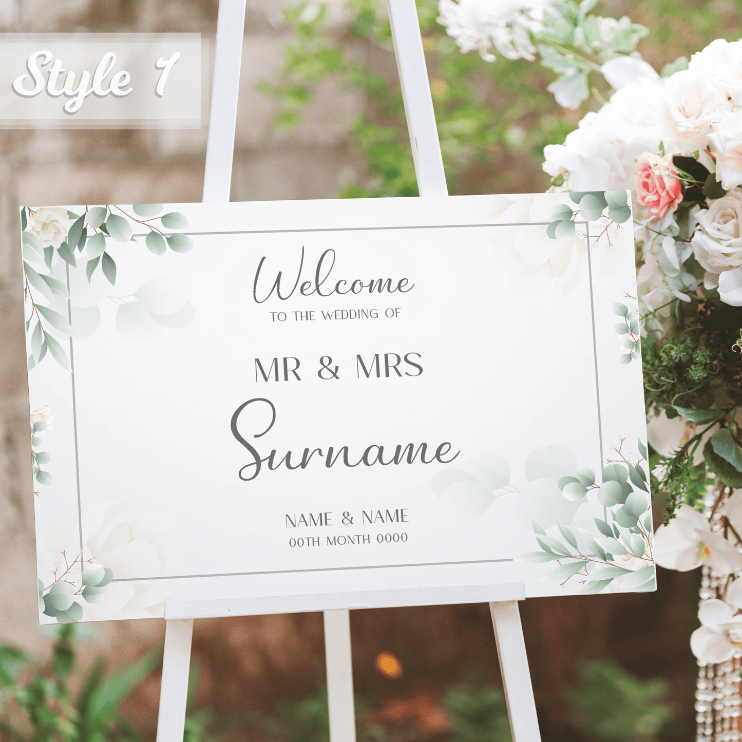 Personalised Printed Wedding Welcome Sign - So Bespoke Gifts