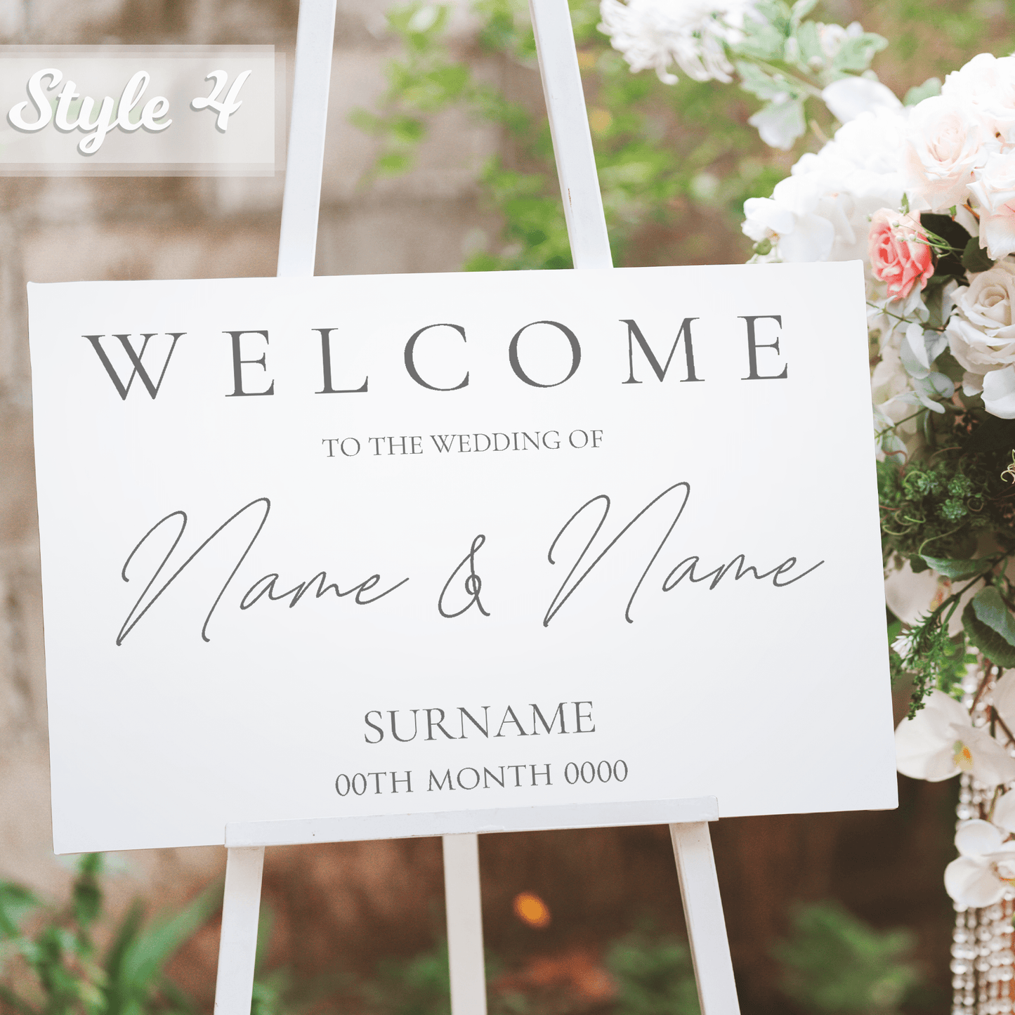 Personalised Printed Wedding Welcome Sign - So Bespoke Gifts