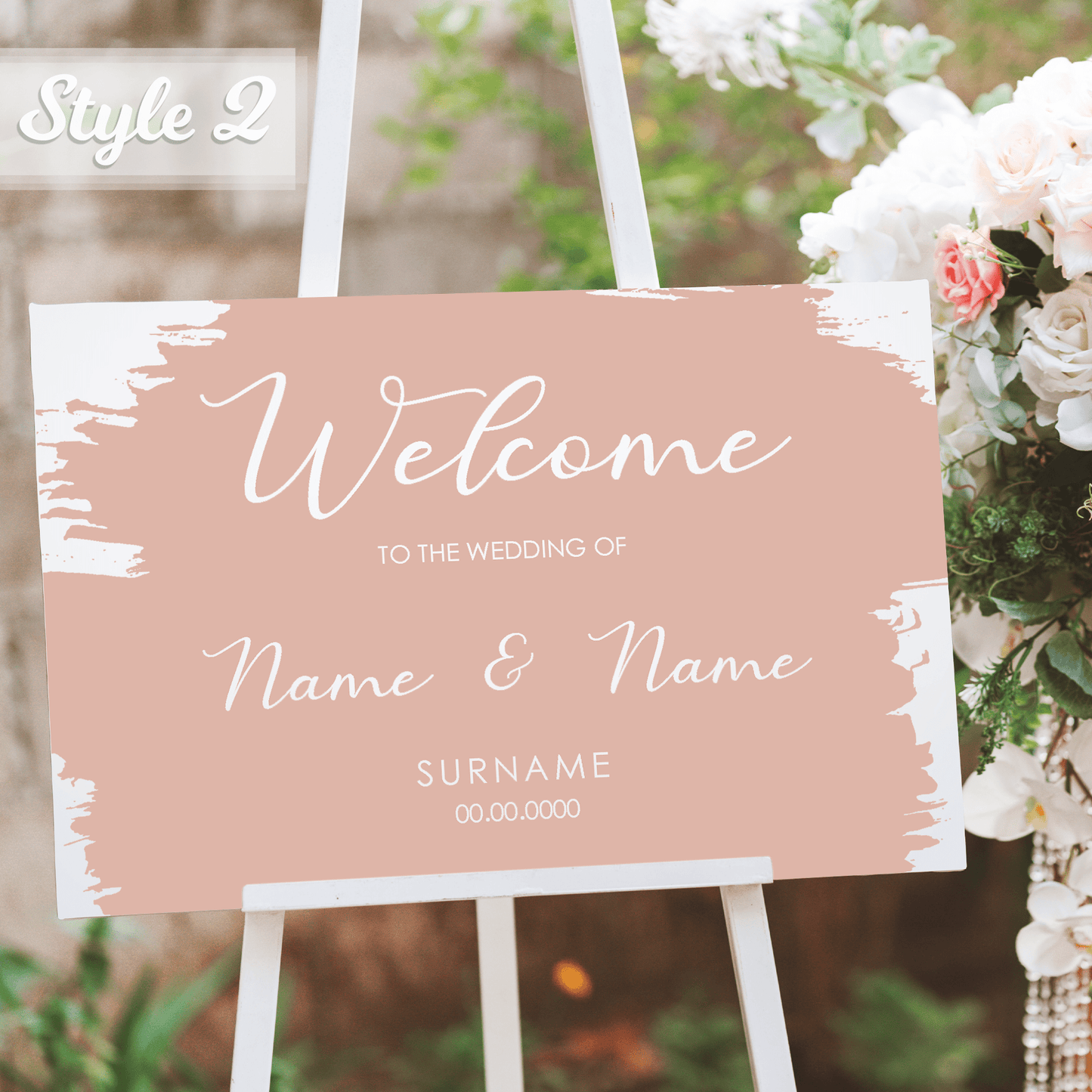 Personalised Printed Wedding Welcome Sign - So Bespoke Gifts