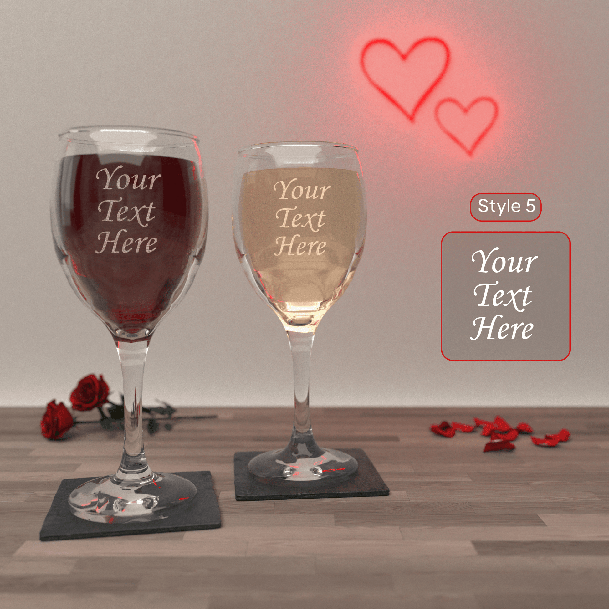 Personalised Valentines Day Wine Glass Set - So Bespoke Gifts