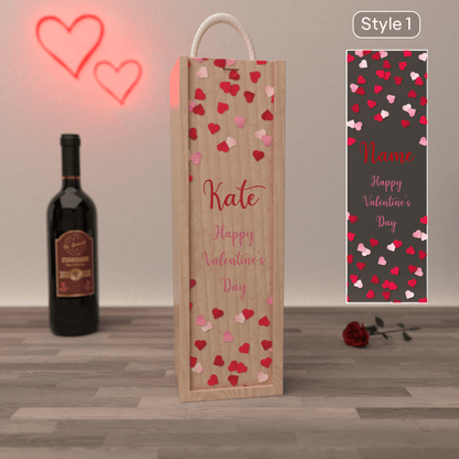 Personalised Wine Box Valentines Day Gift - So Bespoke Gifts