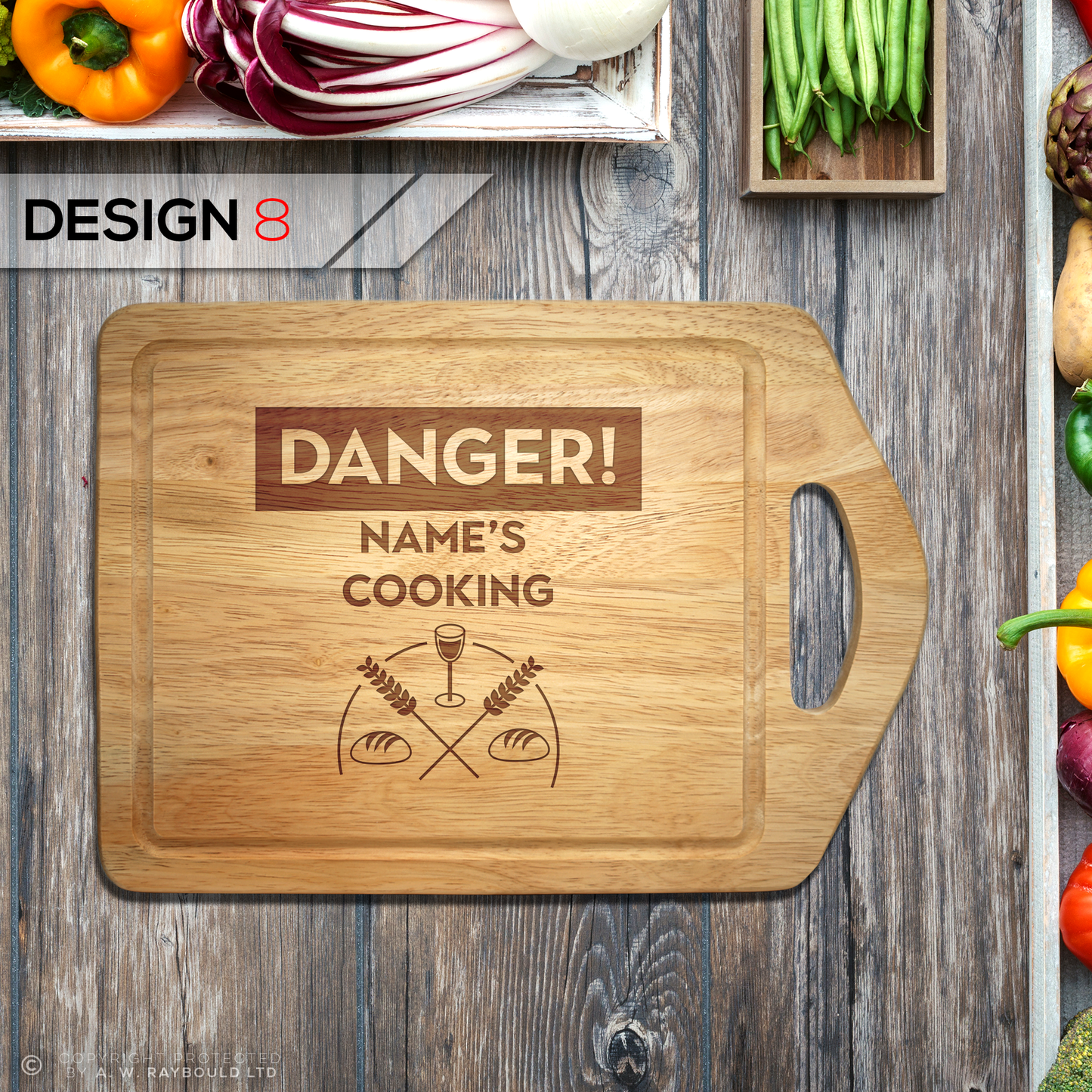 Personalised Engraved Handle Chopping Board